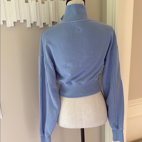 Offline by Aerie Women's Blue Quarter Zip Throwback Corset Cropped Sweatshirt S - Picture 4 of 6